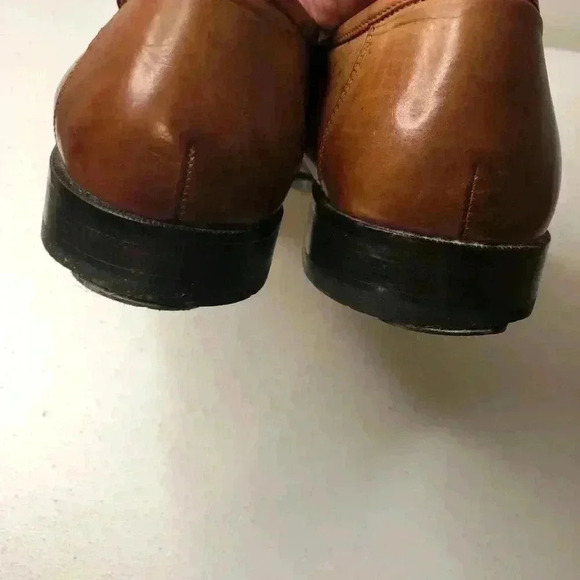 Johnston and Murphy Mens 10M Honey Tan Speckled Slip on Tasseled Leather Loafers - Picture 9 of 10